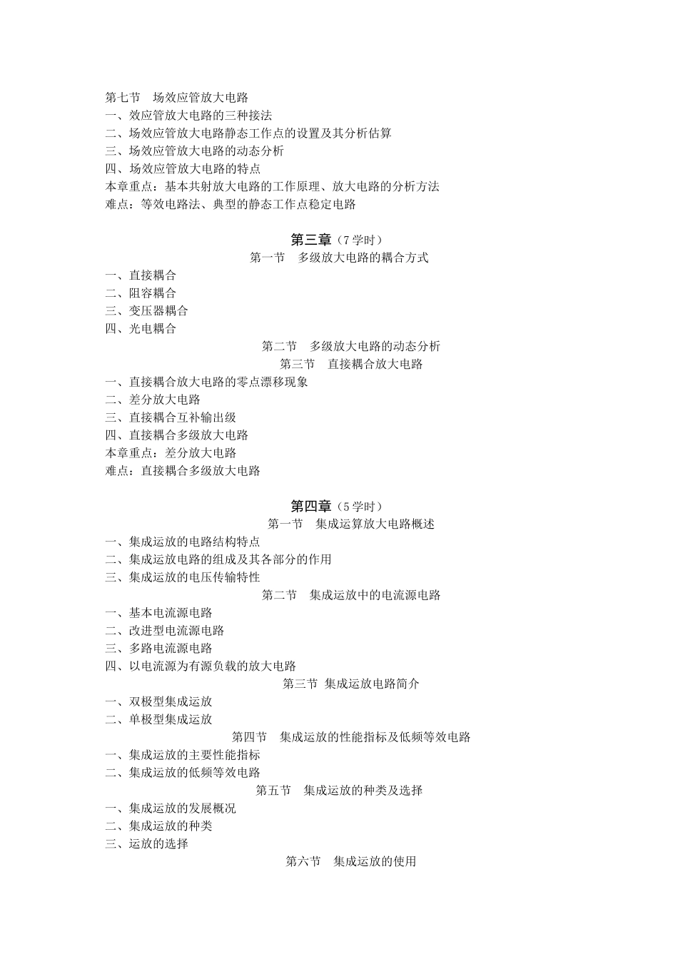 模拟电子技术基础课程教学大纲05808_第3页