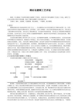 目前国内几种钢丝电镀工艺评述