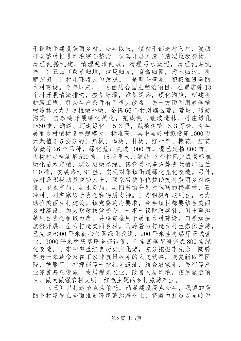 XX年美丽乡村建设情况汇报+调研报告_第2页
