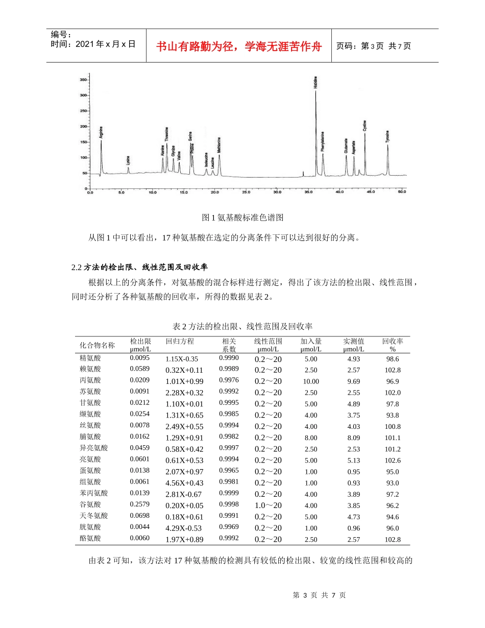 采用离子色谱法对黄酒中氨基酸的比较研究doc-省级科研计_第3页