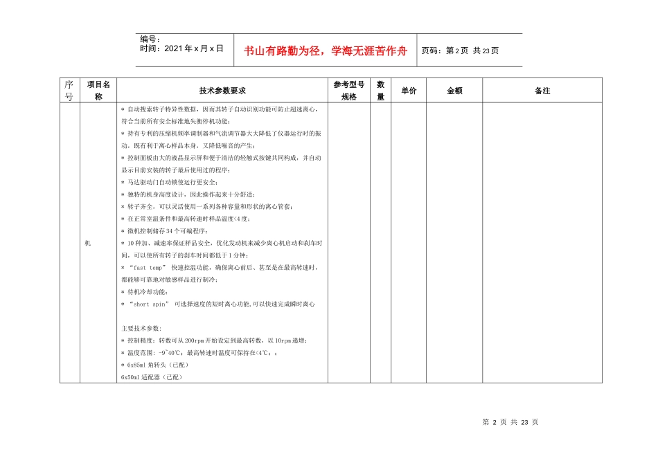 生物技术和食品科学与工程实验室设备购置项目清单_第2页