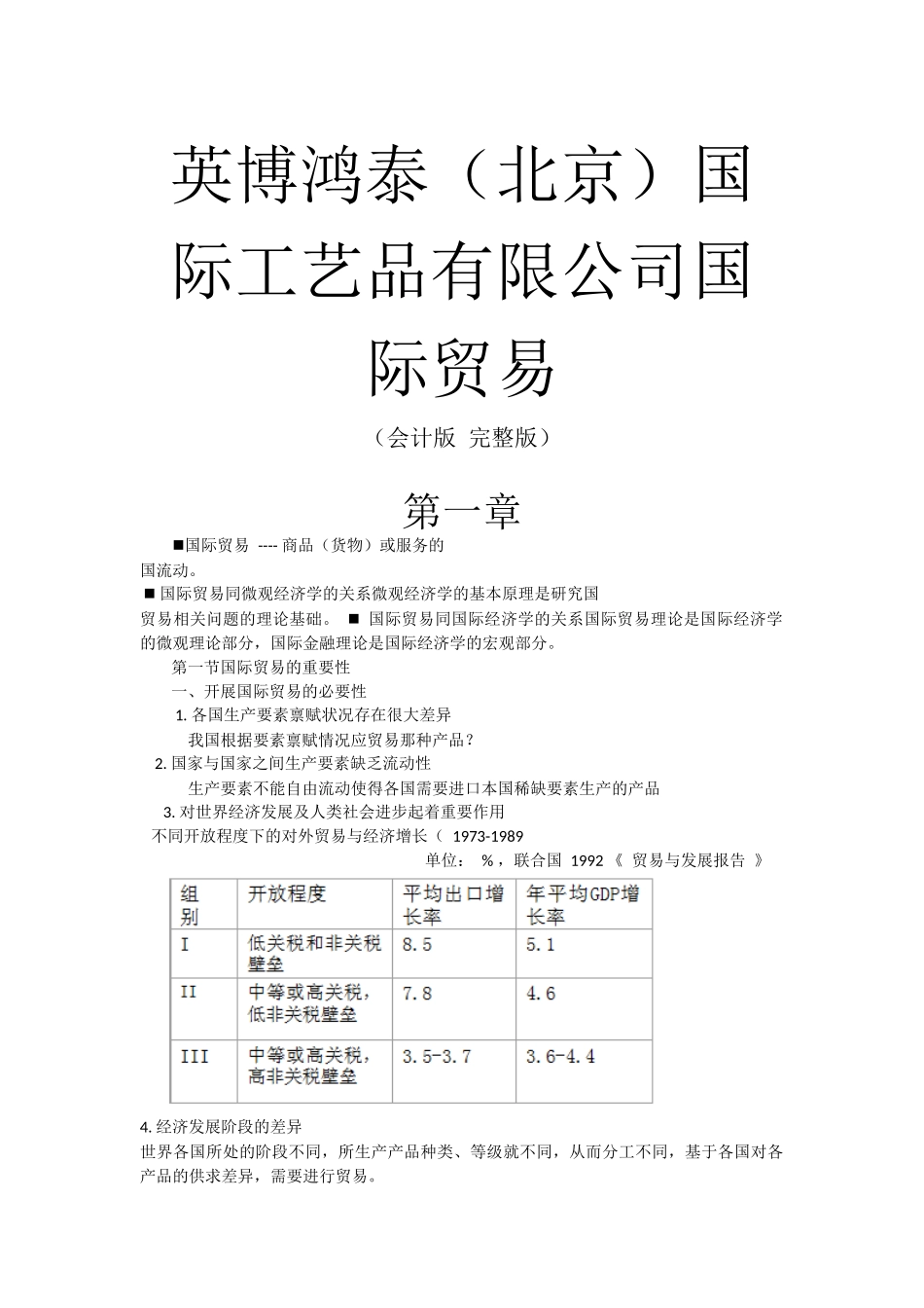 某国际工艺品有限公司国际贸易会计版_第1页