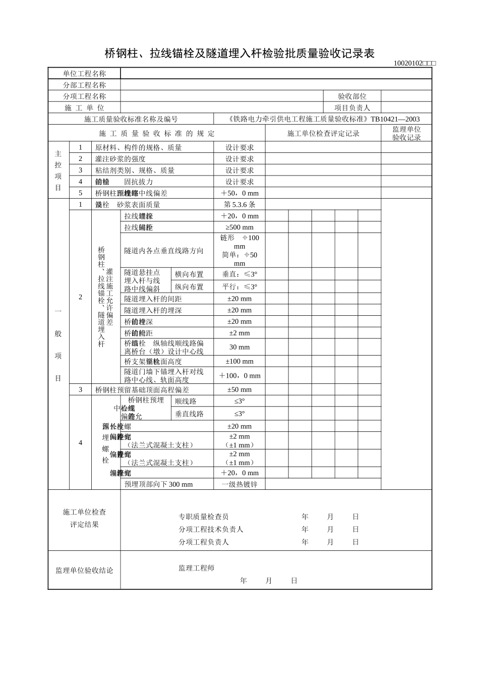 接触网检验批质量验收表格_第3页