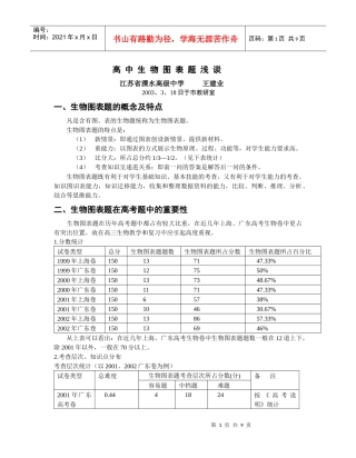 高中生物图表题浅谈