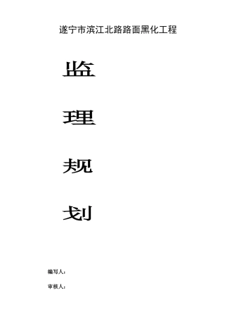 遂宁市滨江路路面黑化工程监理规划