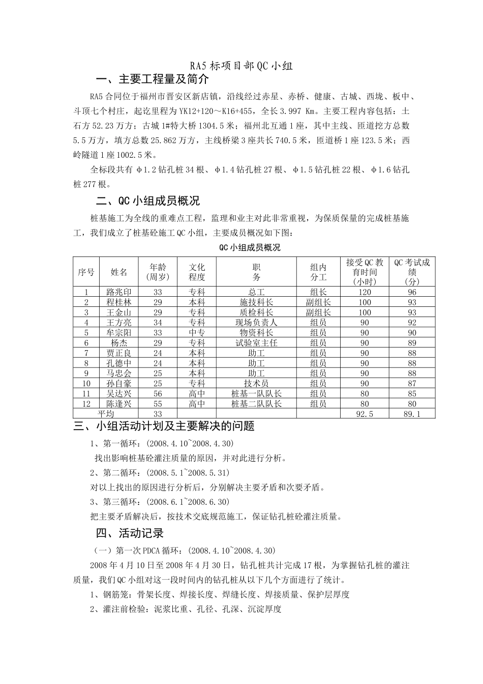 开展QC活动保证桩基砼灌注质量_第2页