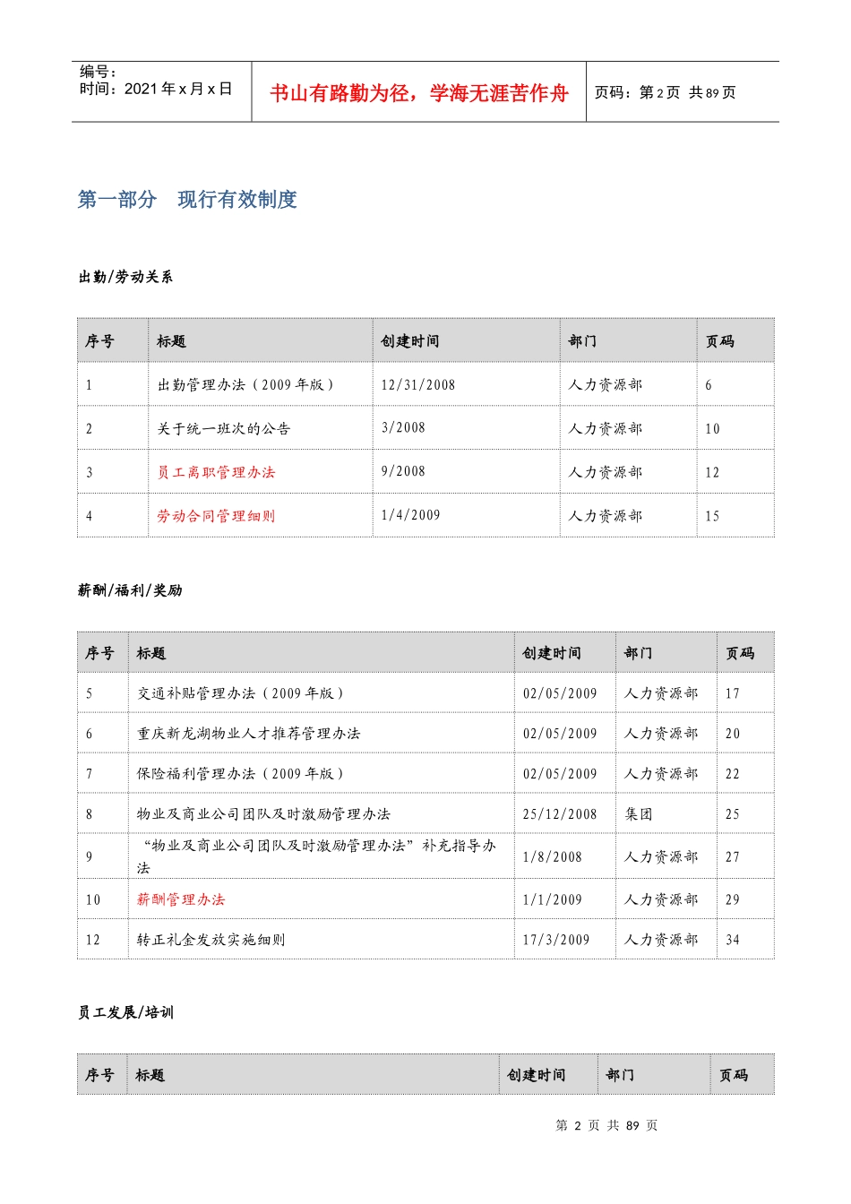 重庆某地产物业人力资源制度汇编_第2页