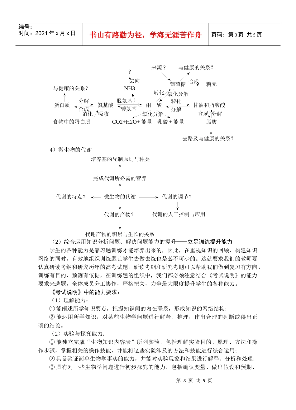 生物学科二轮专题复习策略(蕲春一中)_第3页