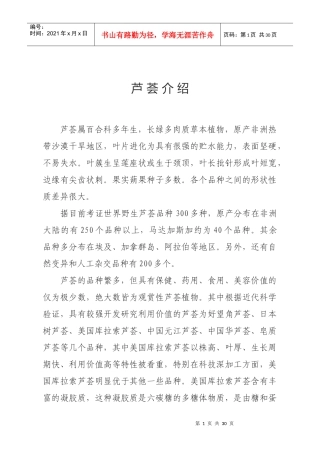 芦荟品种介绍食用药用美容等