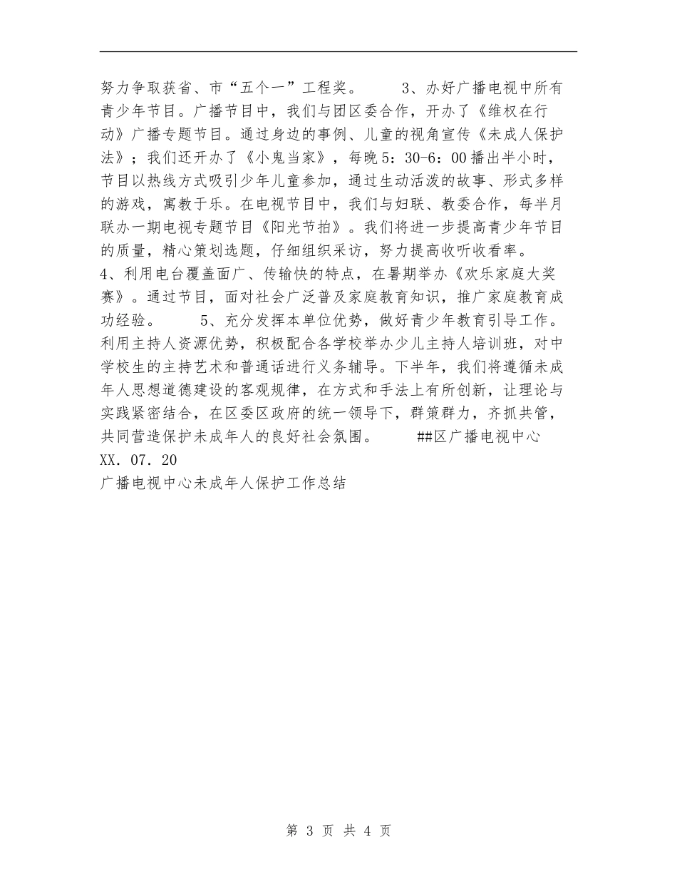 广播电视中心未成年人保护工作总结_第3页