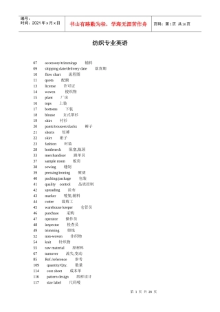 纺织专业英语(1)