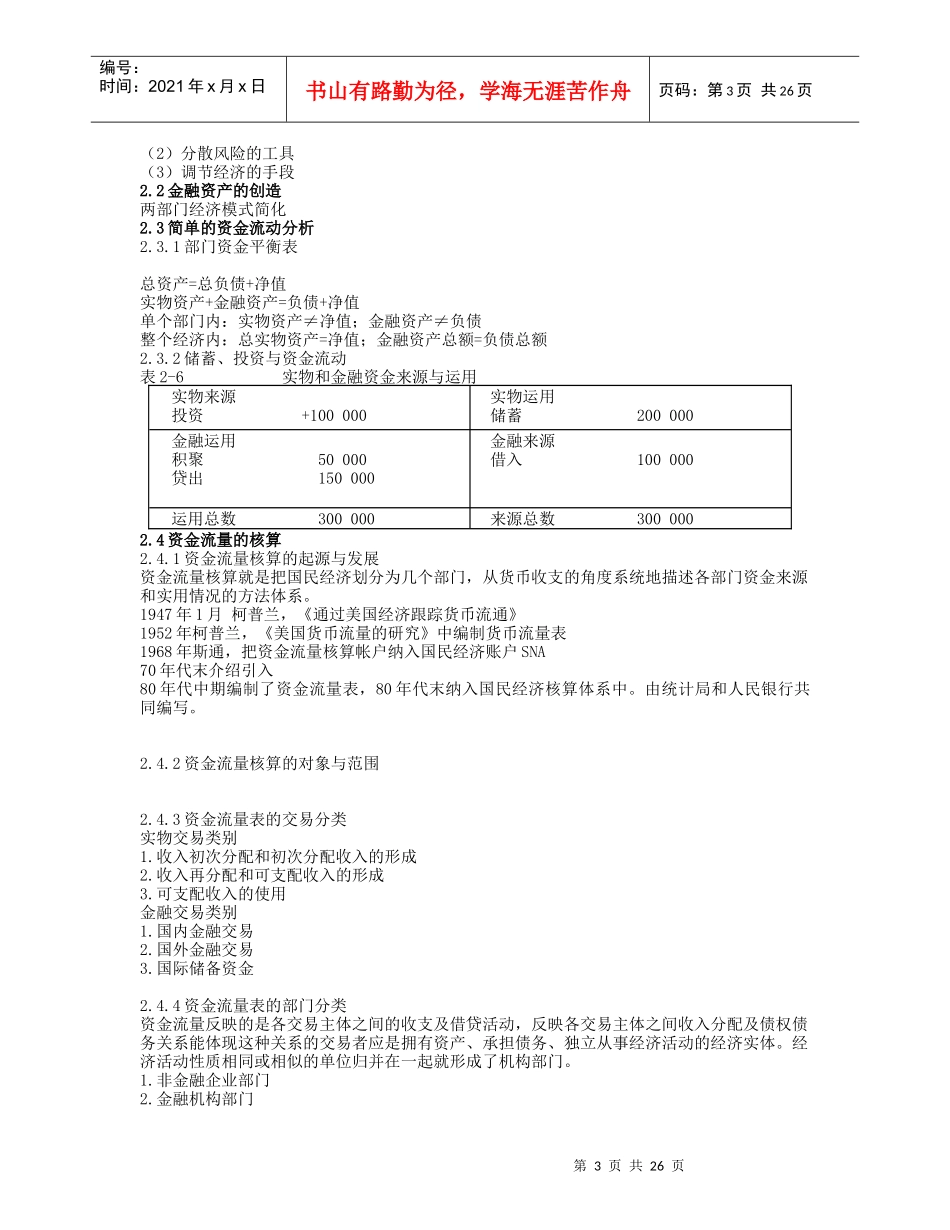 金融市场学 课程考试大纲_第3页