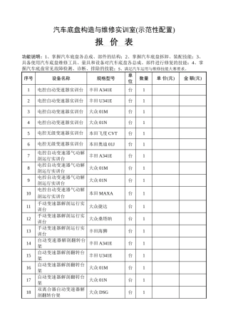汽车底盘构造与维修实训室
