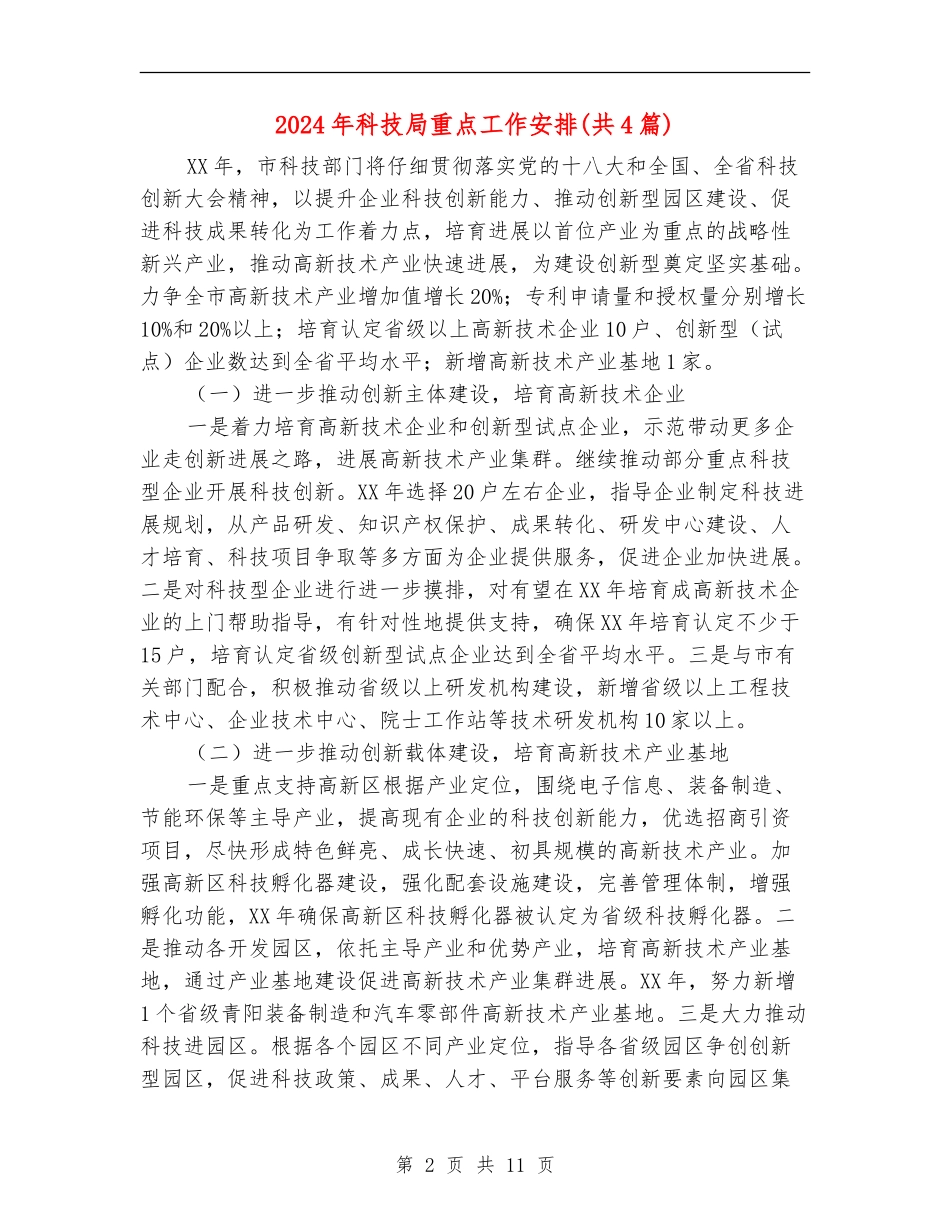 2024年科技局重点工作安排_第2页