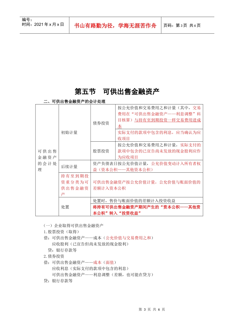 金融资产会计处理和会计分录_第3页