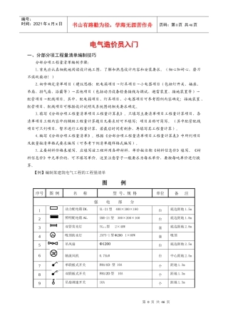 电气造价员入门
