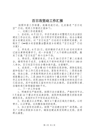 百日攻坚动工作汇报