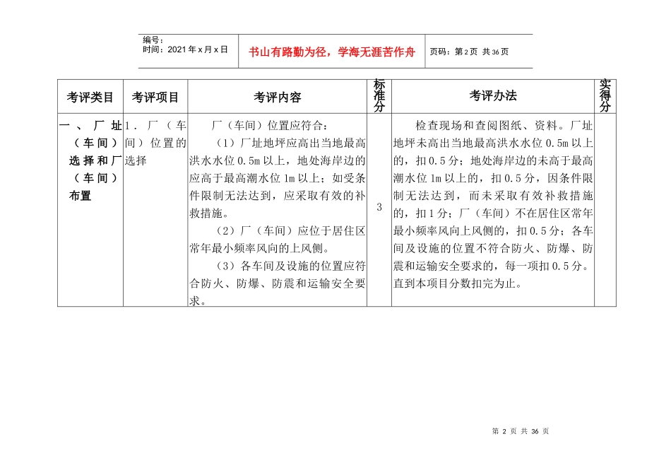 附表2：冶金企业安全标准化炼钢单元自评／评审表_第2页
