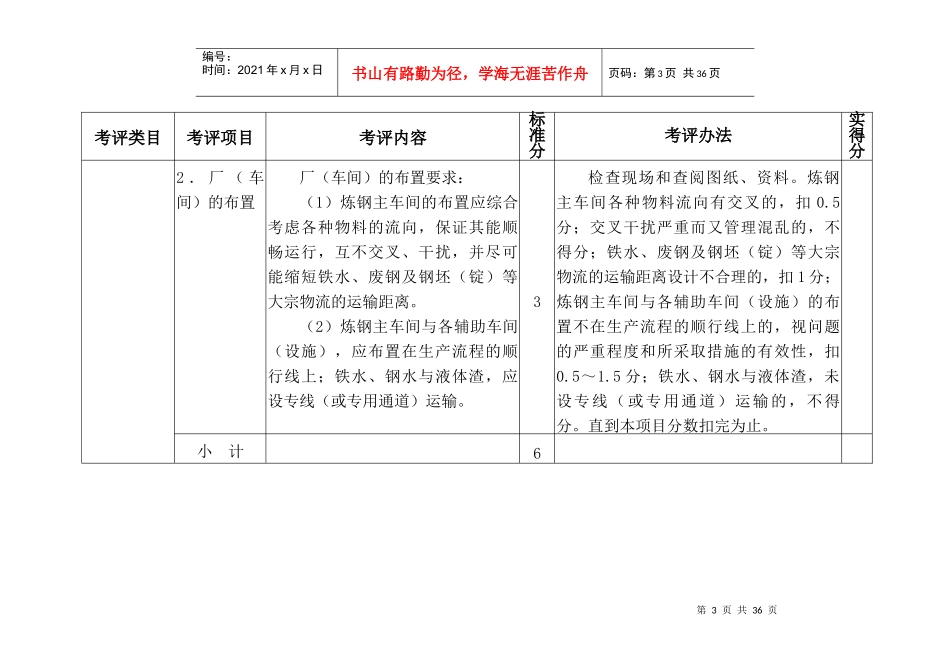 附表2：冶金企业安全标准化炼钢单元自评／评审表_第3页