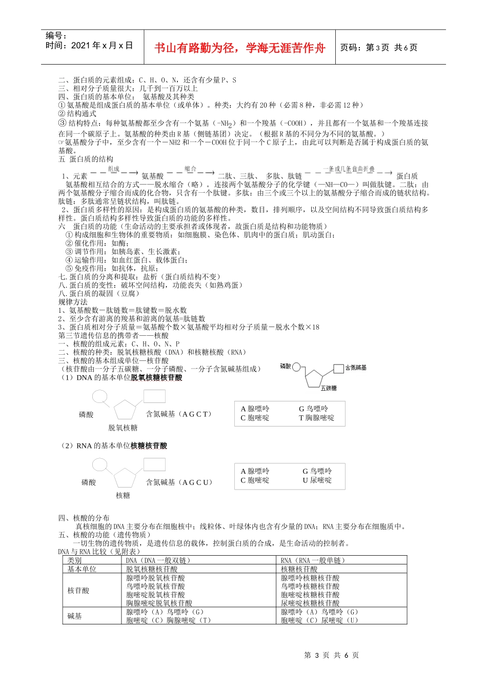 生物必修一复习资料[第一到三章]_第3页
