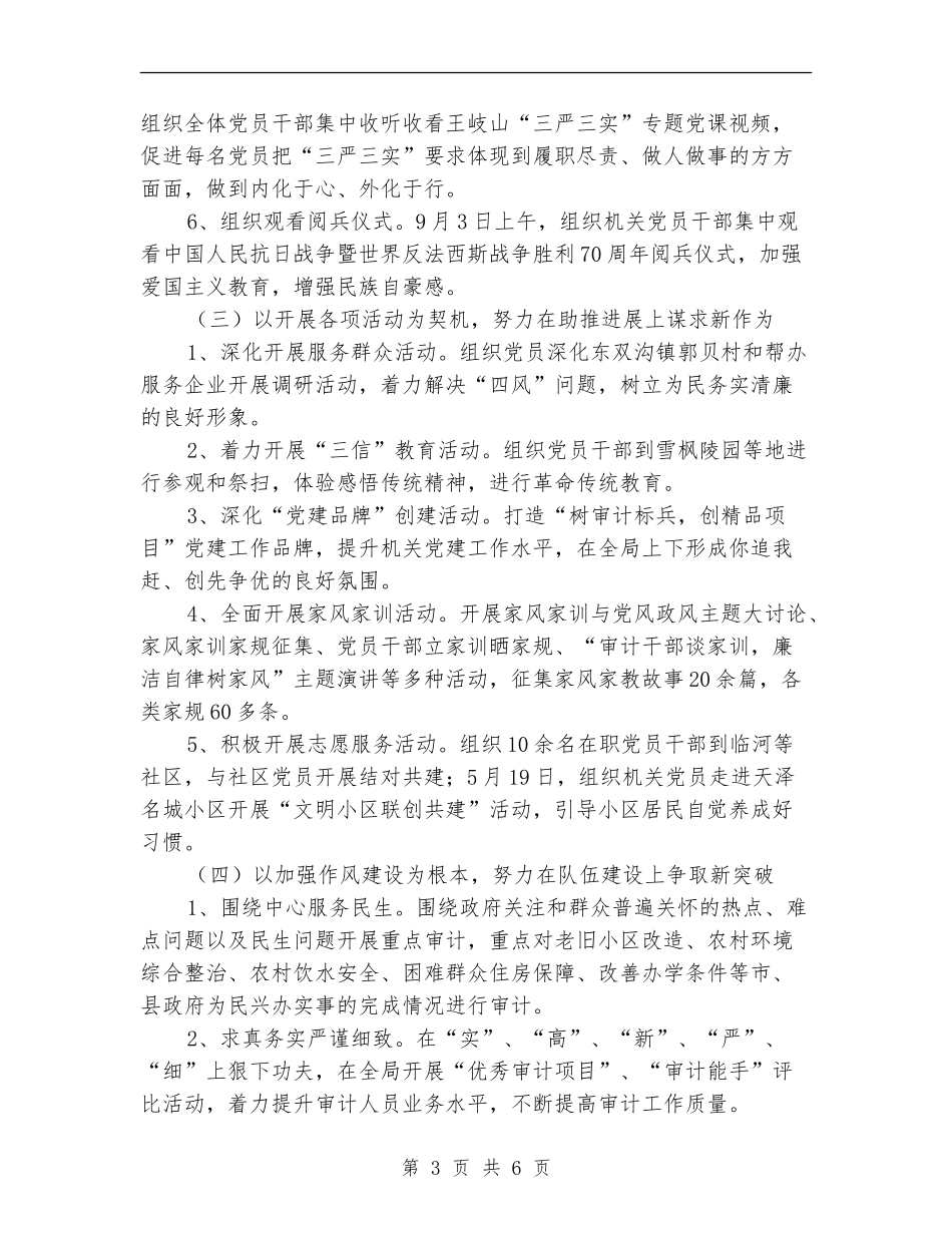 2024年审计局党建工作总结_第3页