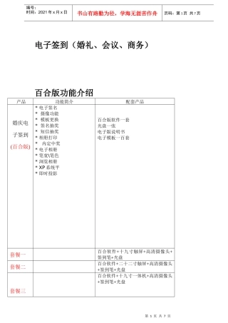 电子签到功能说明表