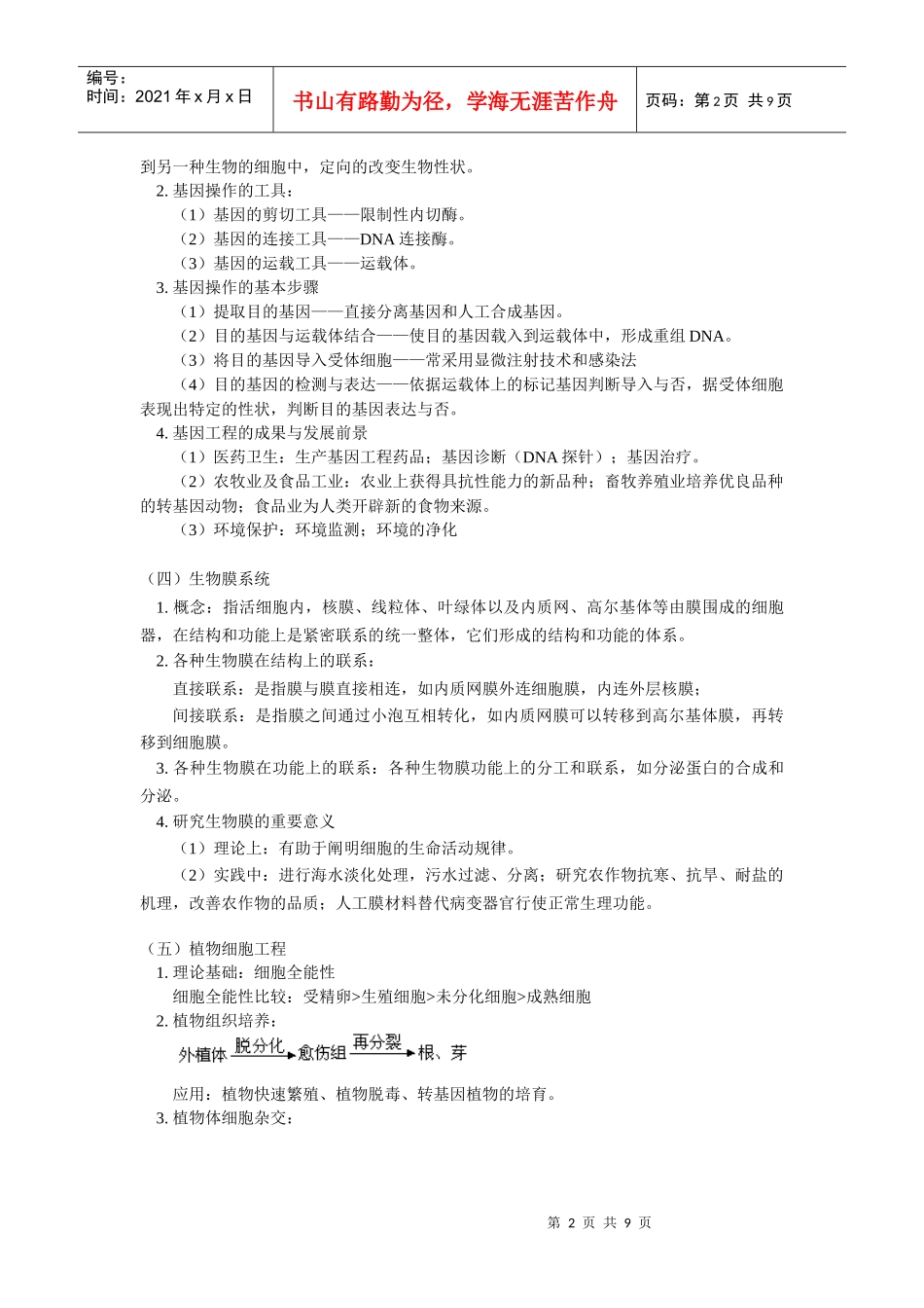 高中生物知识点系列讲座(十)--基因工程、细胞工程doc-_第2页