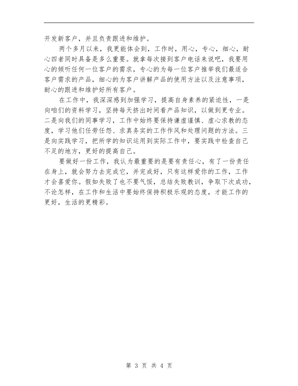 销售部试用期转正个人工作总结_第3页