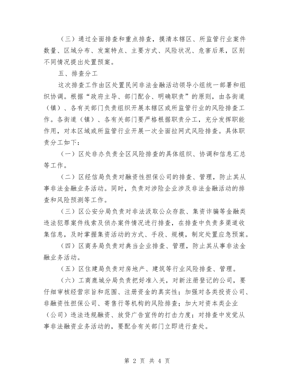 区委非法集资检查实施方案_第2页