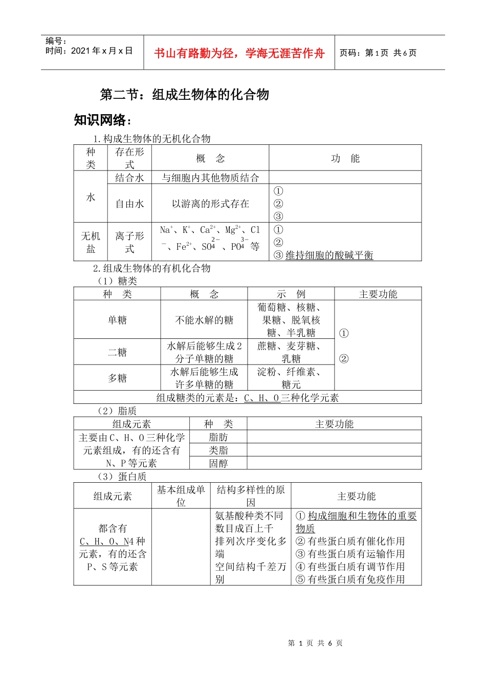 第二节：组成生物体的化合物_第1页
