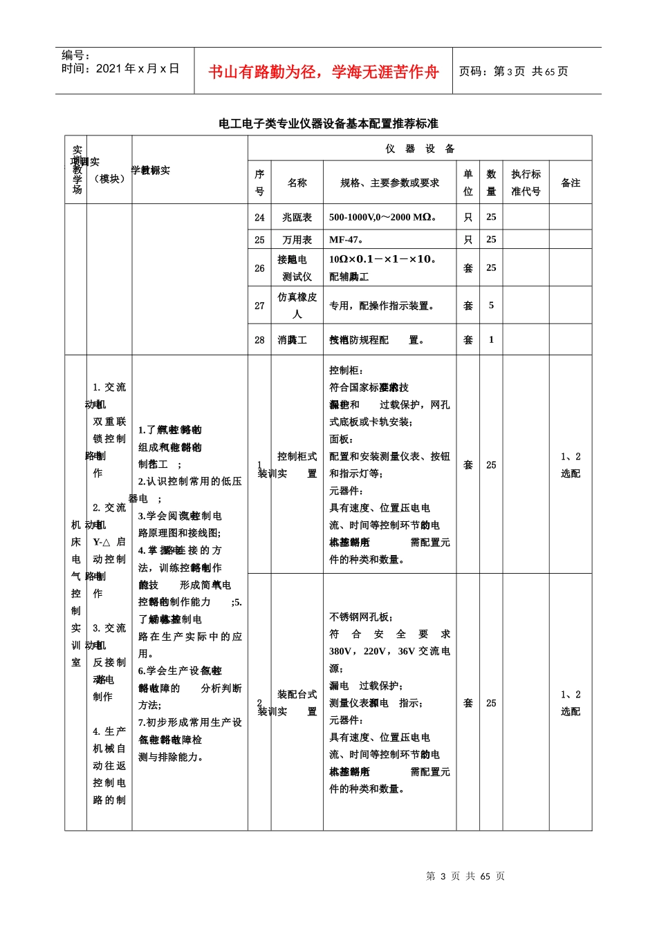 电工电子类专业仪器设备基本配置推荐标准_第3页