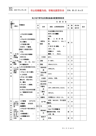 电工电子类专业仪器设备基本配置推荐标准