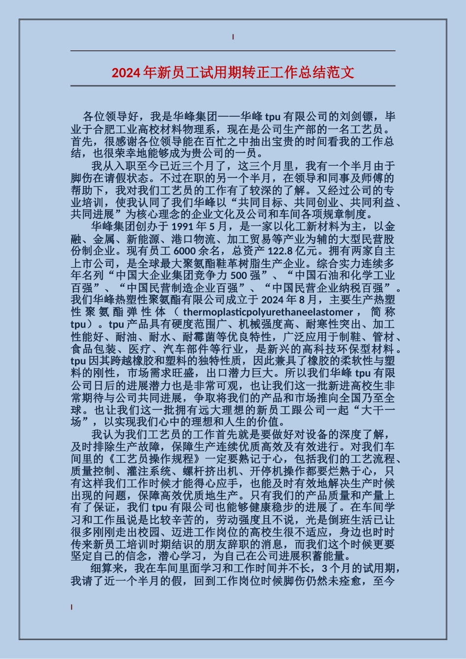 2017年新员工试用期转正工作总结范文_第1页