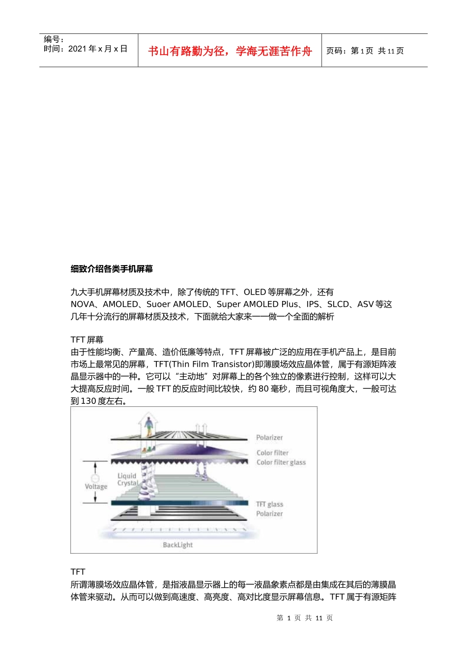 详细介绍各类手机屏幕_第1页