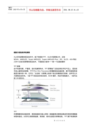 详细介绍各类手机屏幕