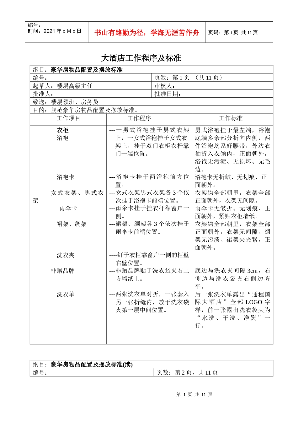 酒店工作程序及标准_第1页