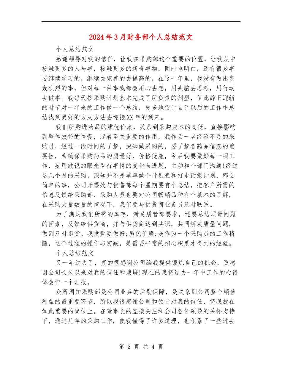 2024年3月财务部个人总结范文_第2页