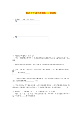 2024年小升初周周练15-青岛版