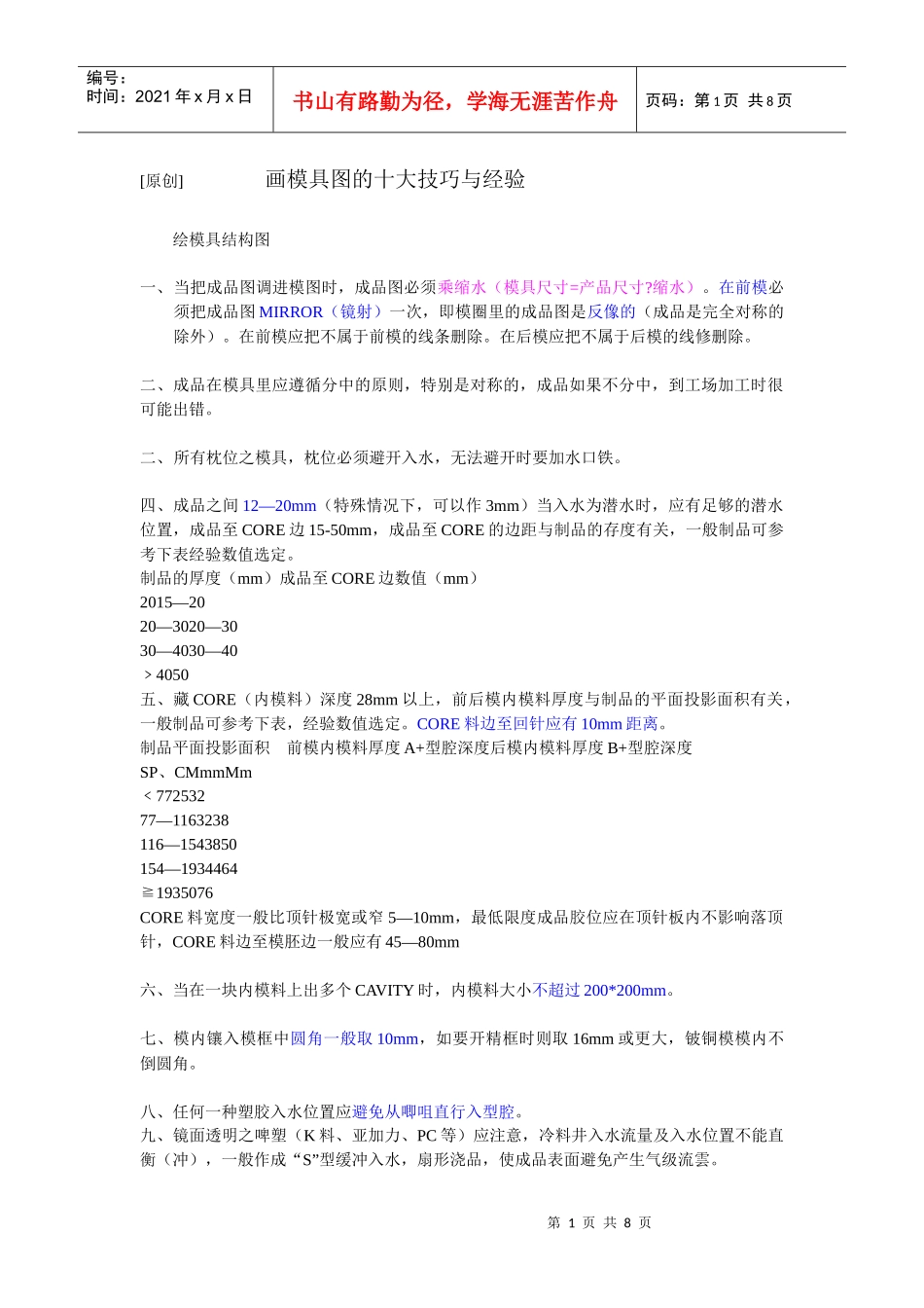 画模具图的十大技巧与经验_第1页