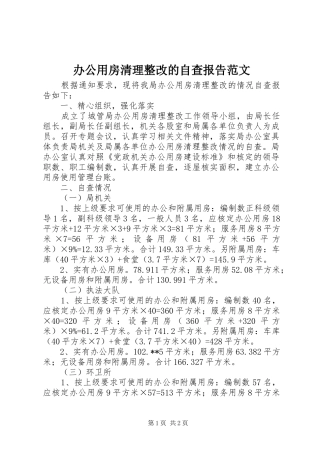 办公用房清理整改的自查报告范文
