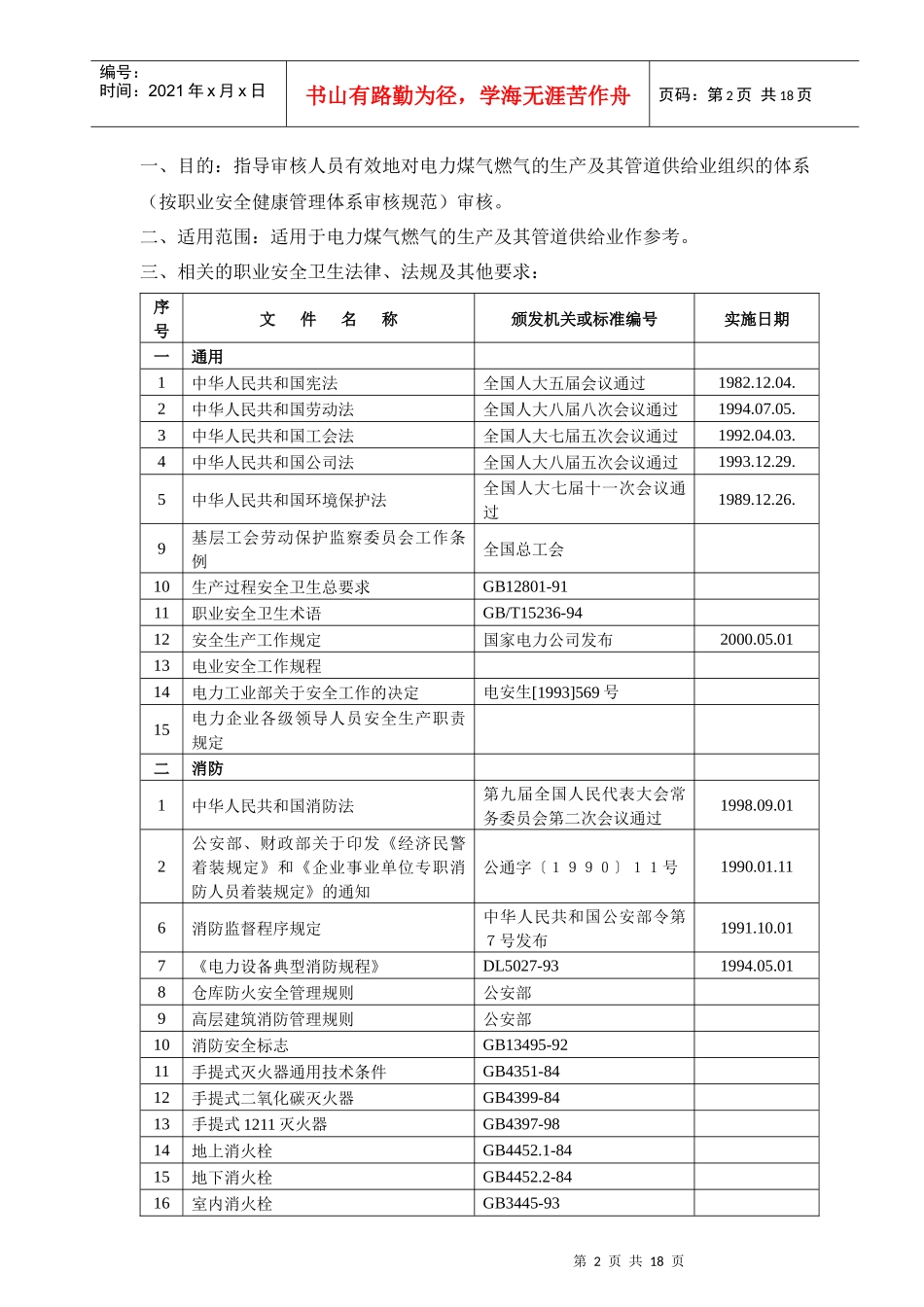 电力、燃气的生产及其管道供给业审核作业指导书_第2页