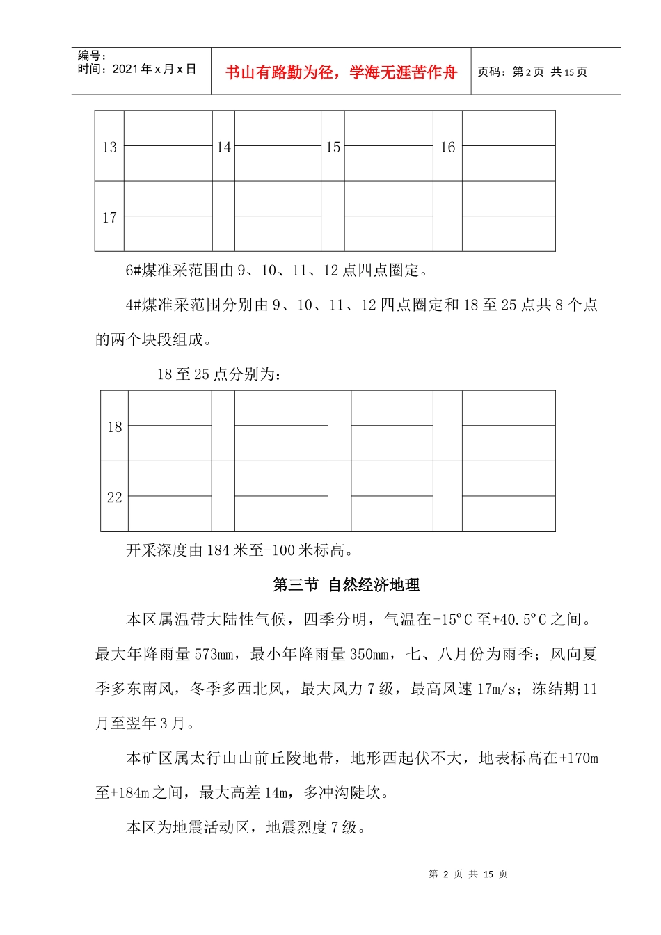 邯郸市小屯煤矿矿区某煤矿储量核实报告_第2页