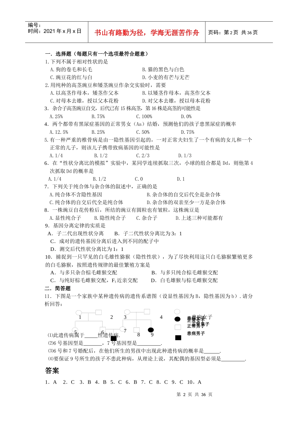 高中生物必修二考点狂背_第2页