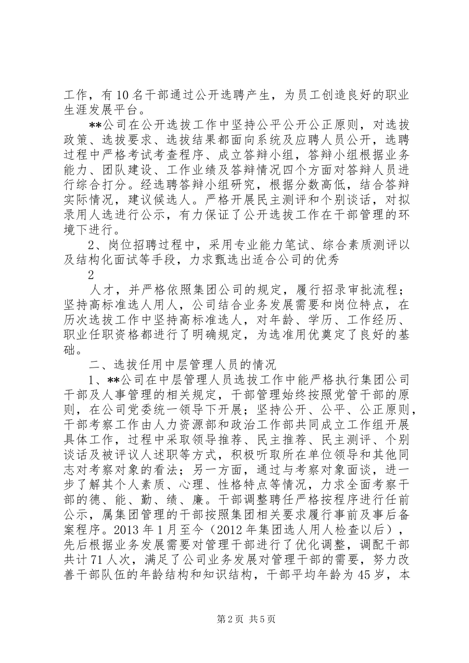 XX年度选人用人报告_第2页