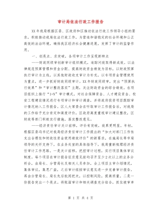 审计局依法行政工作报告