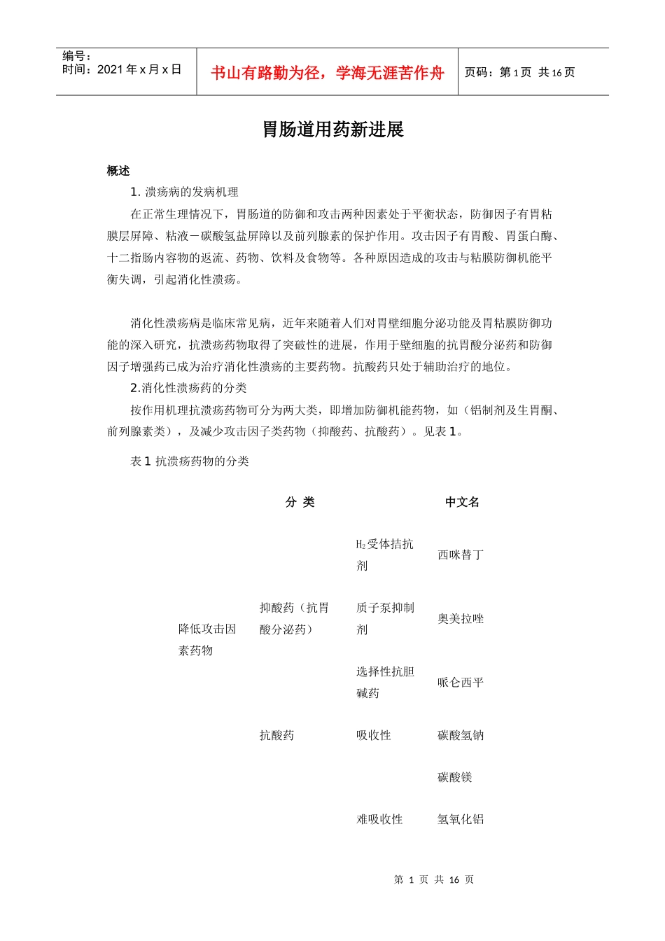 胃肠道用药新进展_第1页