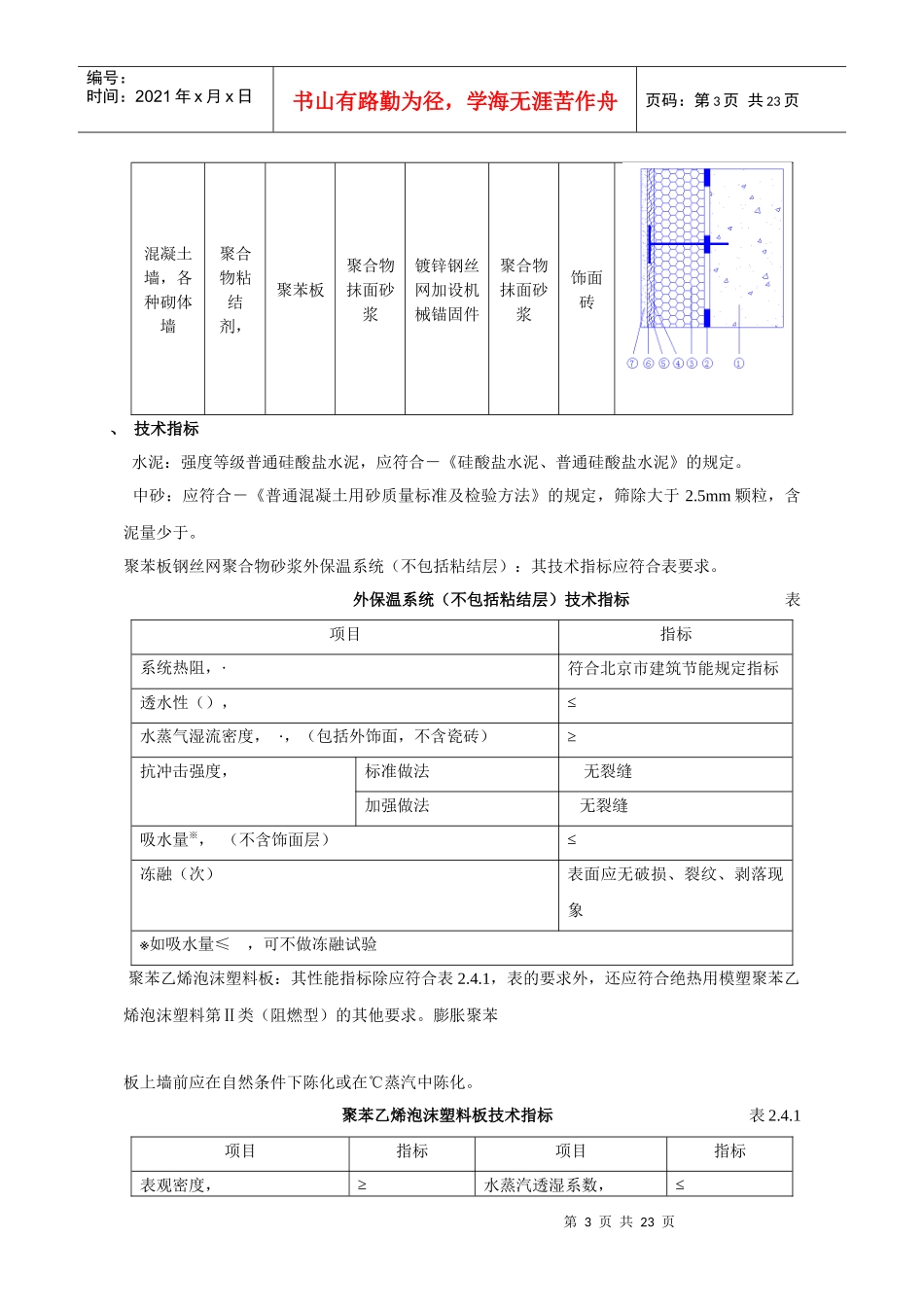聚苯板外保温外贴面砖工程施工组织设计方案(DOC24页)_第3页