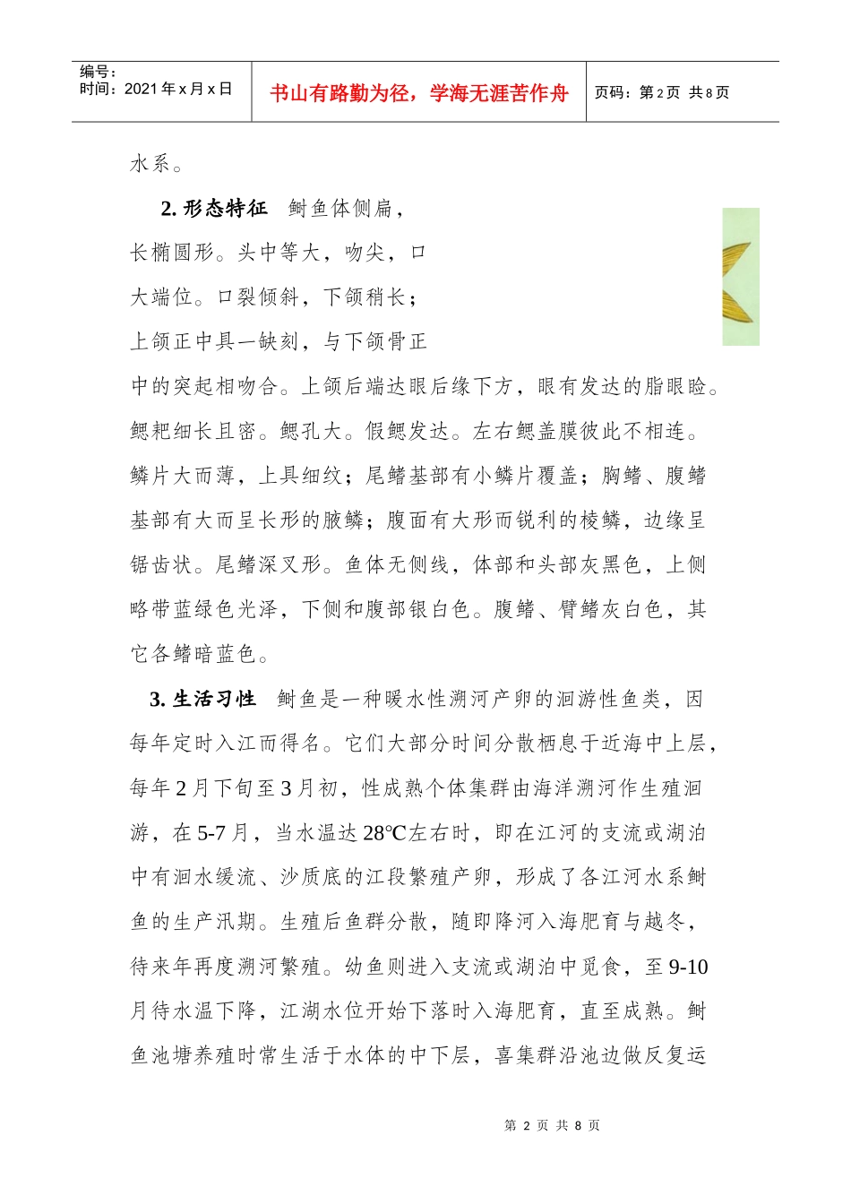 鲥鱼的生物学特性及养殖技术_第2页