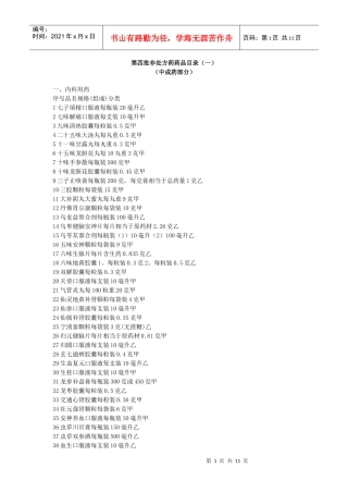 第四批非处方药药品目录(一)
