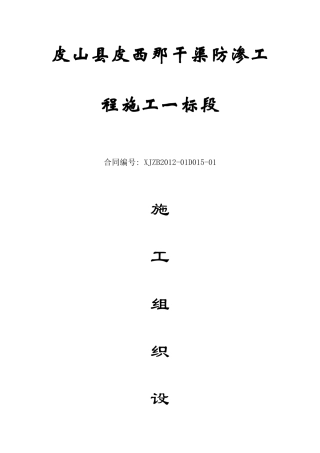 皮西那干渠防渗工程施工组织设计范本